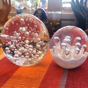 Glass Bubble Paperweight Set